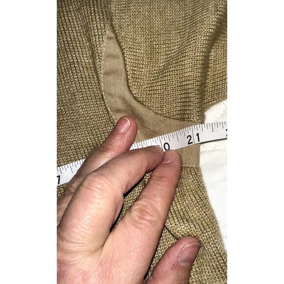 Beretta Sweater Pullover Mock Neck 1/4 Zip Mens Large Wool Blend Camel Color - Picture 10 of 11